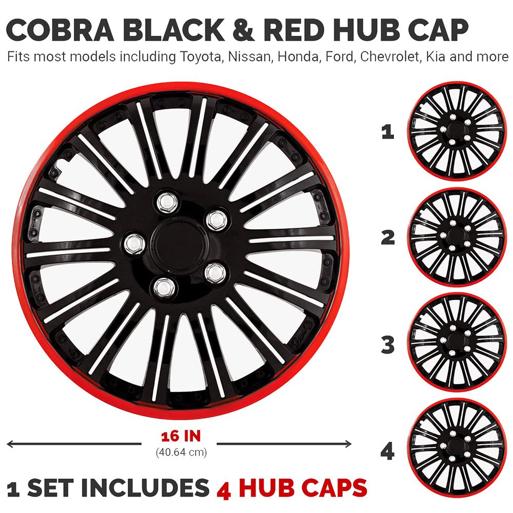Pilot Automotive Universal Fit Black with Red Trim - Image 2