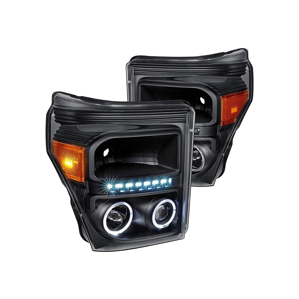 LED DRL Black Projector Headlight+Tool Kit - Image 3