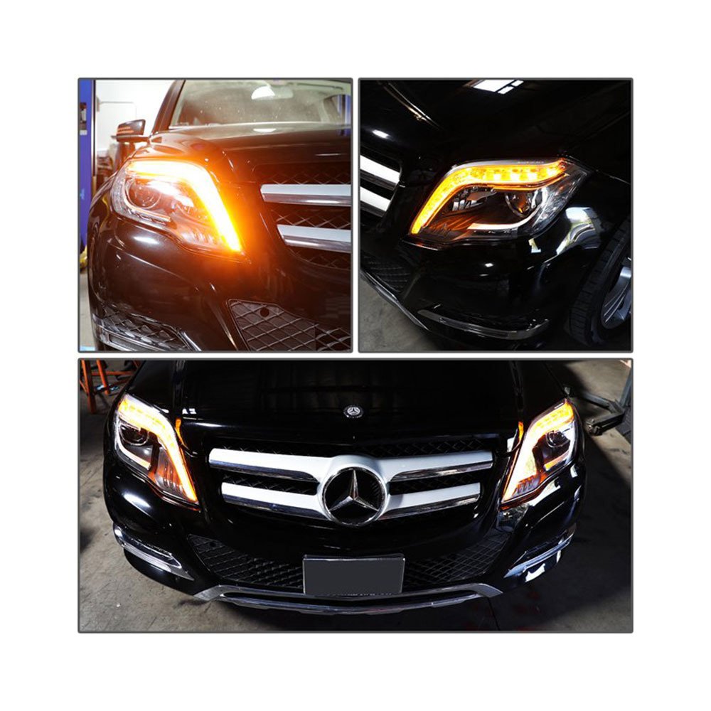 LED DRL Black Projector Headlight+Tool Kit - Image 4