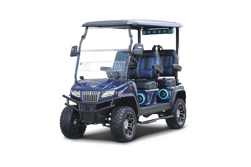 Mediterranean Blue Evolution D5 Maverick 4 Plus - For Sale at Woody's Golf Carts