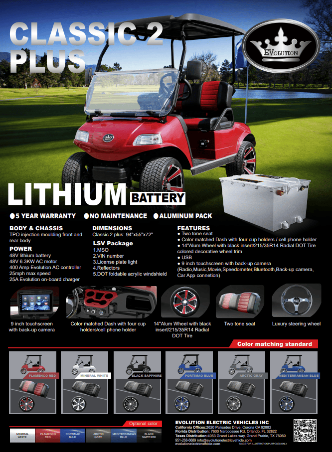 Arctic Gray Evolution Classic 2 Plus - For Sale at Woody's Golf Carts - Image 2